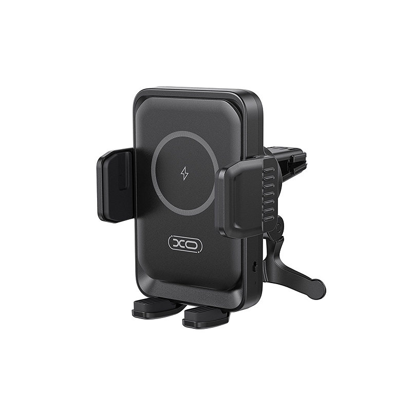 XO car holder WX046 with wireless inductive charger 15W black air vent