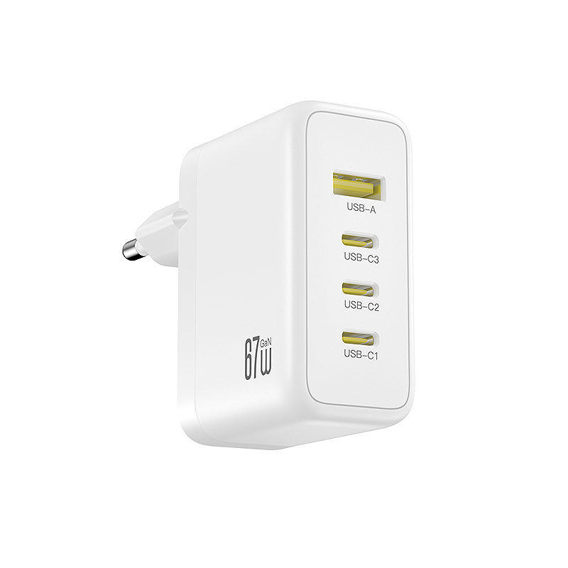 XO wall charger CE39 PD 67W 3x USB-C 1x USB white