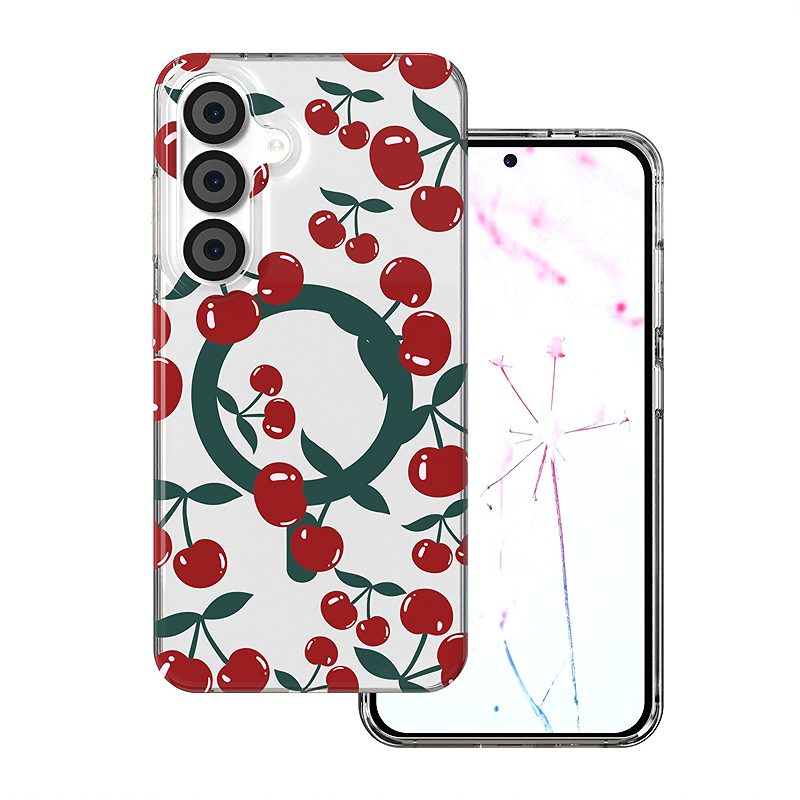 Cherry Mag case for Samsung Galaxy S24 / S25 transparent