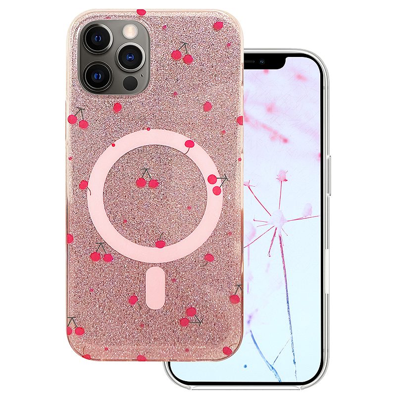 Cherry Mag case for iPhone 12 / 12 Pro 6,1" glitter