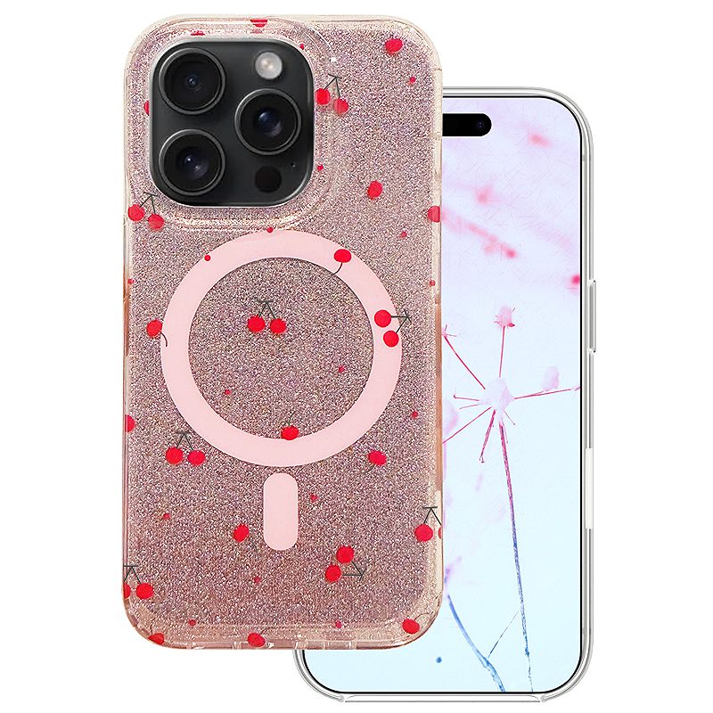 Cherry Mag case for iPhone 14 Pro 6,1" glitter