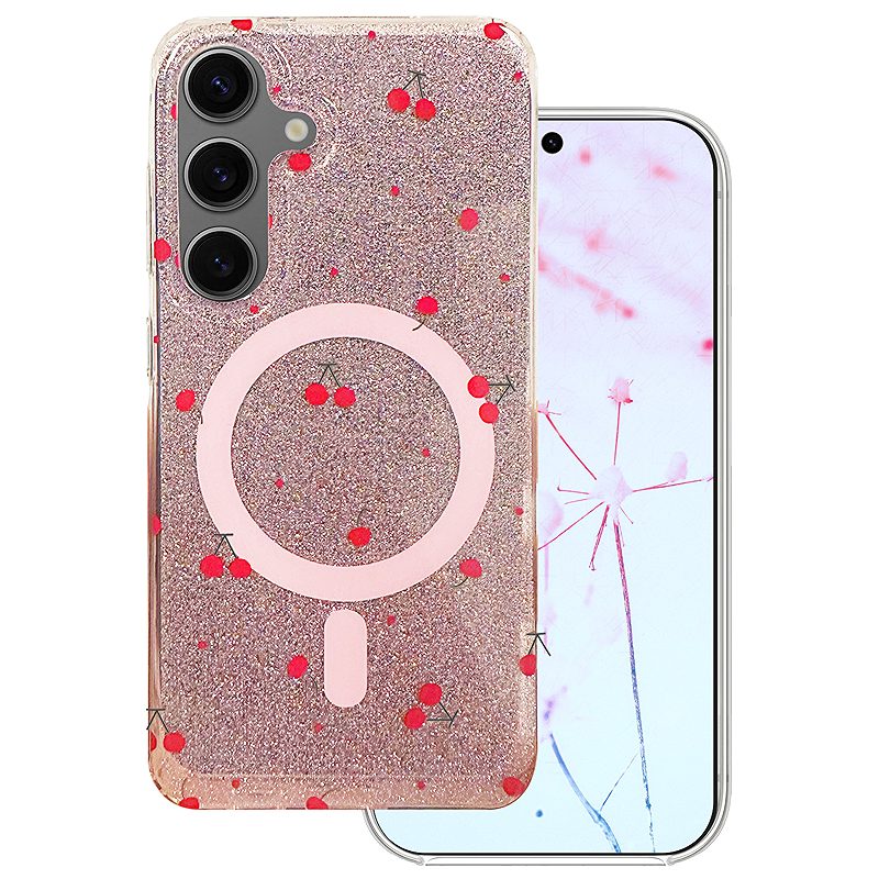 Cherry Mag case for Samsung Galaxy S24 / S25 glitter