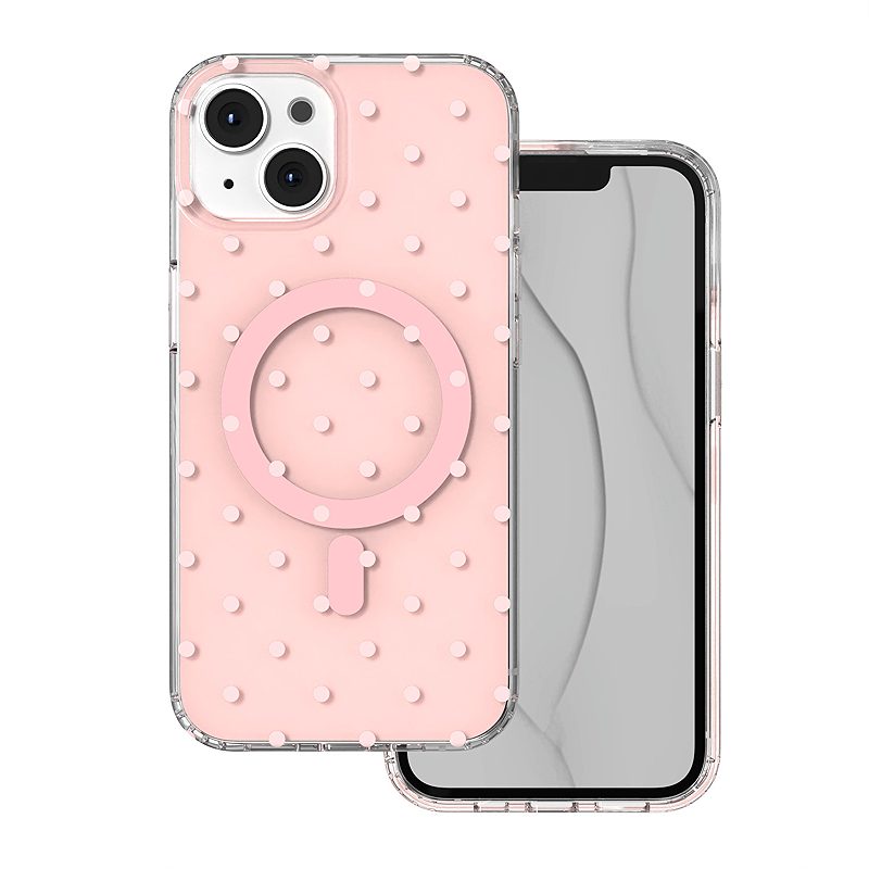 Bubble Dots Mag case for iPhone 13 / 14 6,1" pink