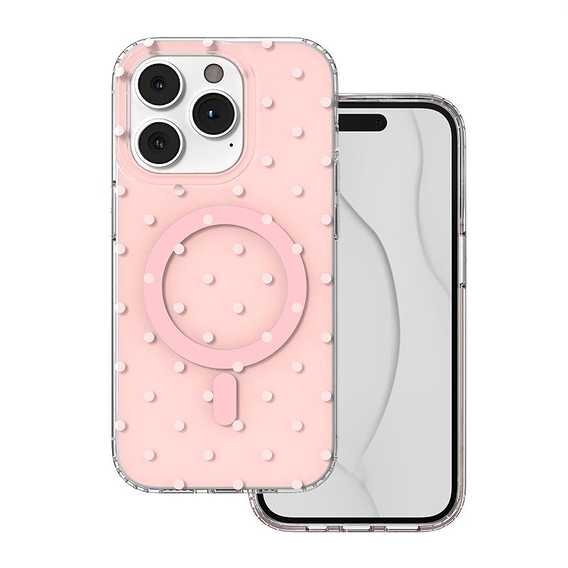 Bubble Dots Mag case for iPhone 14 Pro 6,1" pink