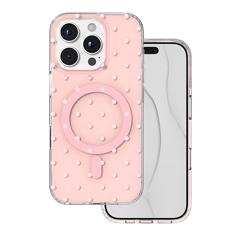 Bubble Dots Mag case for iphone 16 Pro 6,3" pink