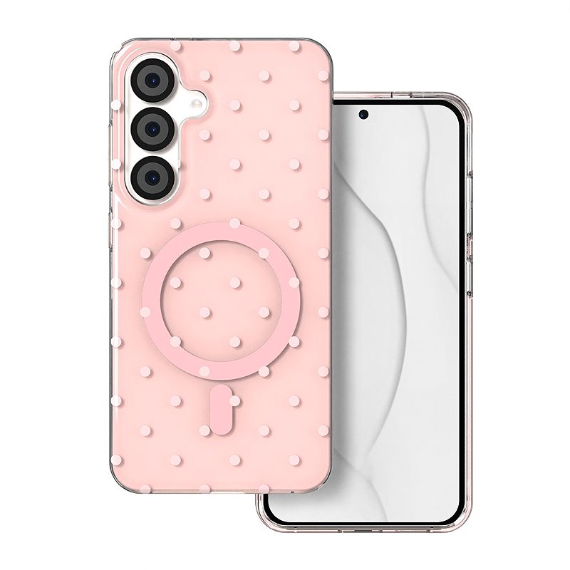 Bubble Dots Mag case for Samsung S24 / S25  pink
