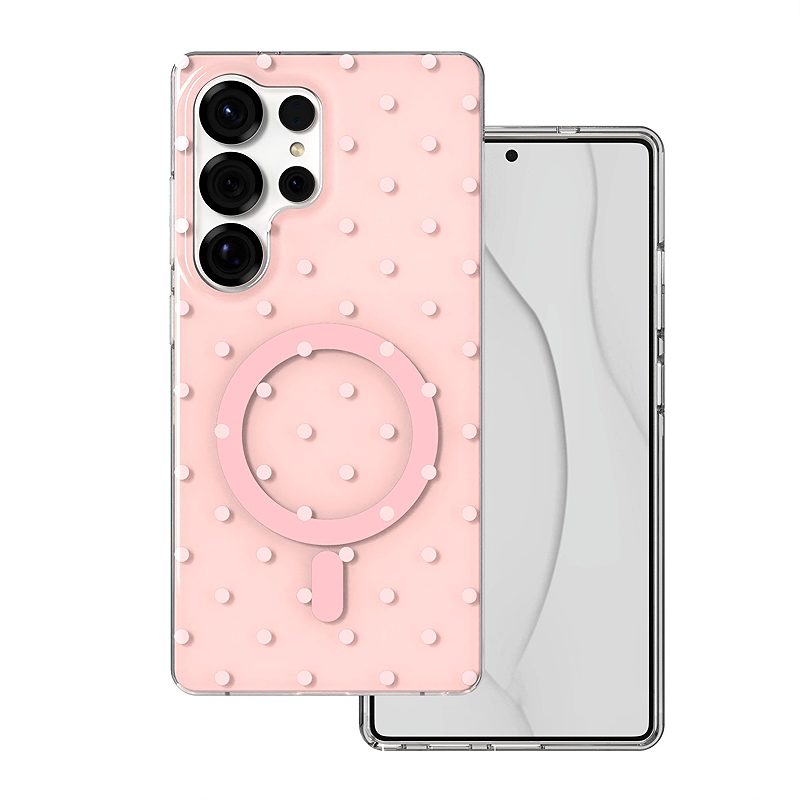 Bubble Dots Mag case for Samsung S25 Ultra pink