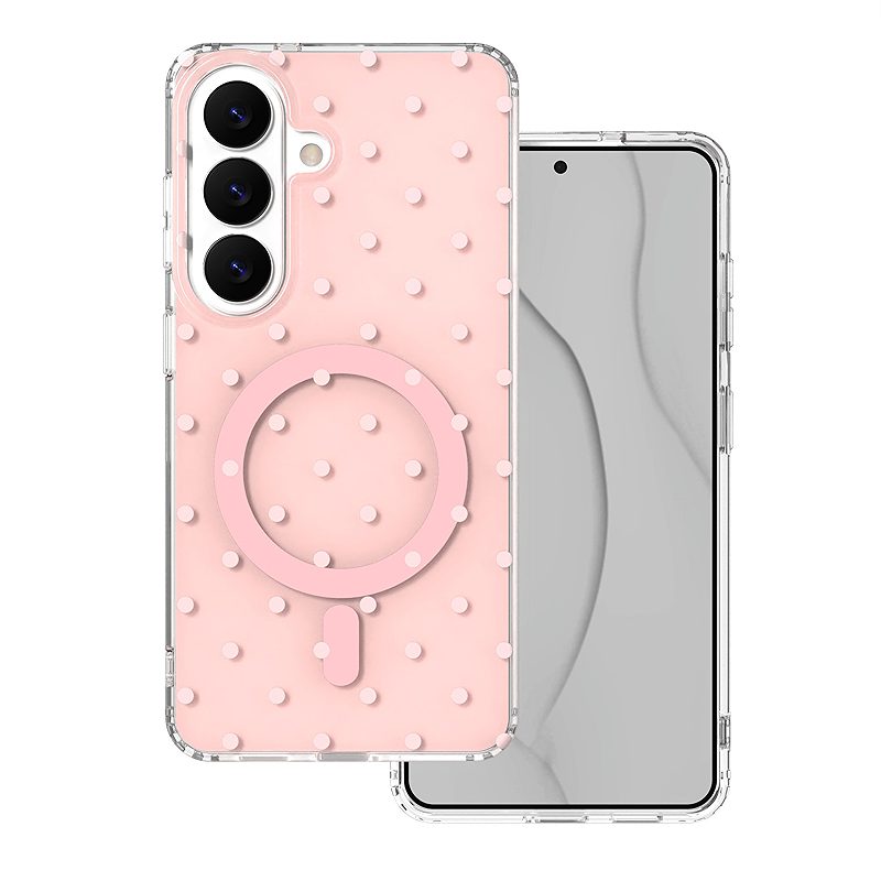 Bubble Dots Mag case for Samsung S26 pink
