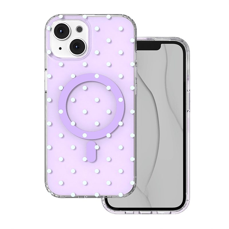 Bubble Dots Mag case for iPhone 13 / 14 6,1" purple