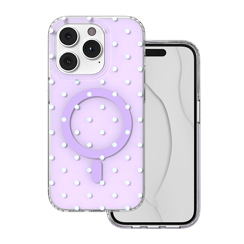 Bubble Dots Mag case for iPhone 14 Pro 6,1" purple