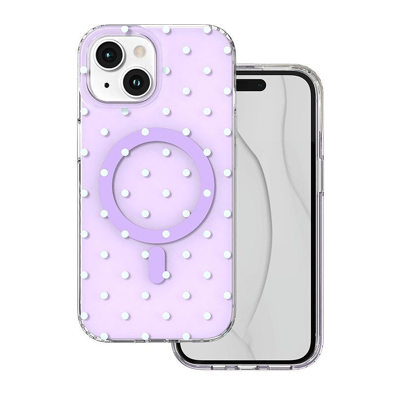 Bubble Dots Mag case for iphone 15 6,1" purple