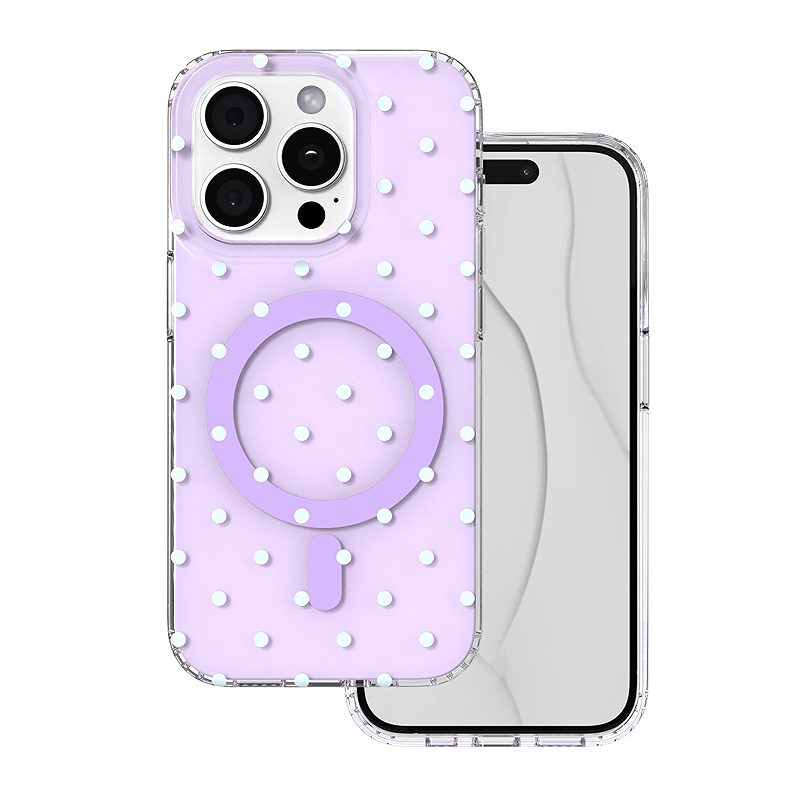 Bubble Dots Mag case for iphone 15 Pro 6,1" purple