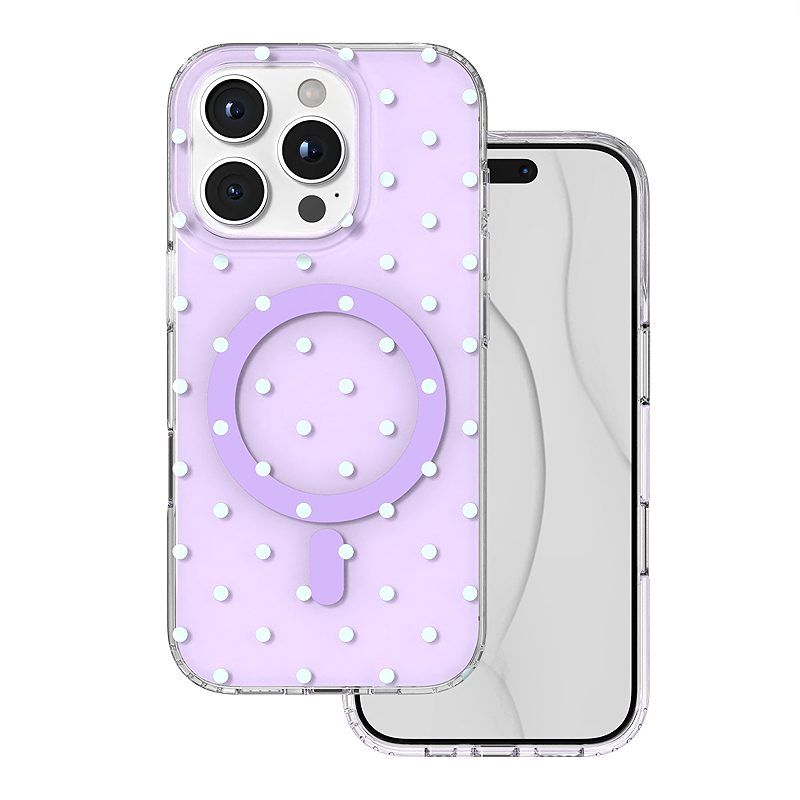 Bubble Dots Mag case for iphone 16 Pro 6,3" purple