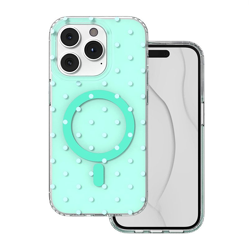 Bubble Dots Mag case for iPhone 14 Pro 6,1" green