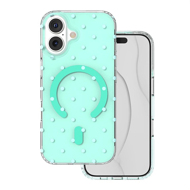 Bubble Dots Mag case for iphone 17 6,3'' green