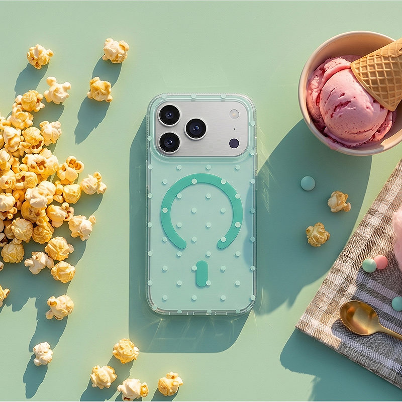 Bubble Dots Mag case for Samsung S24 / S25 green - Billede 5