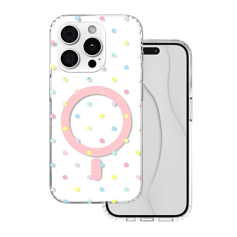 Bubble Dots Mag case for iphone 15 Pro 6,1" white