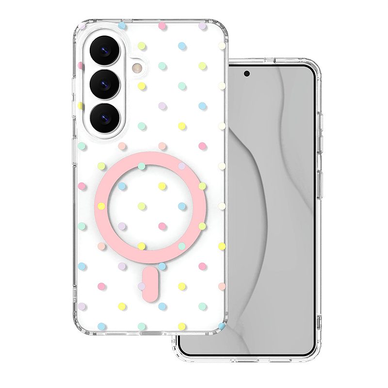 Bubble Dots Mag case for Samsung S26 white