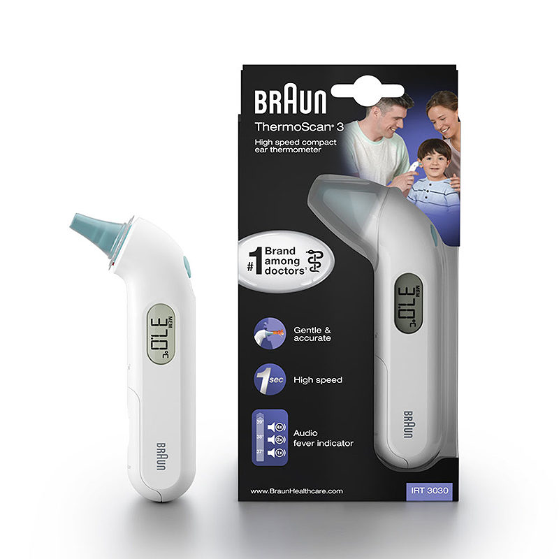 Braun ThermoScan 3 Kontakt Hvid Øre - Billede 2