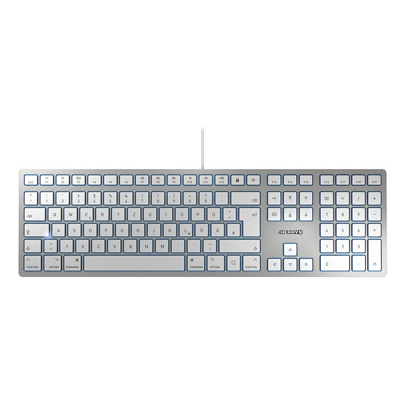 CHERRY KC 6000 SLIM FOR MAC tastatur Kontor USB QWERTZ Tysk Sølv