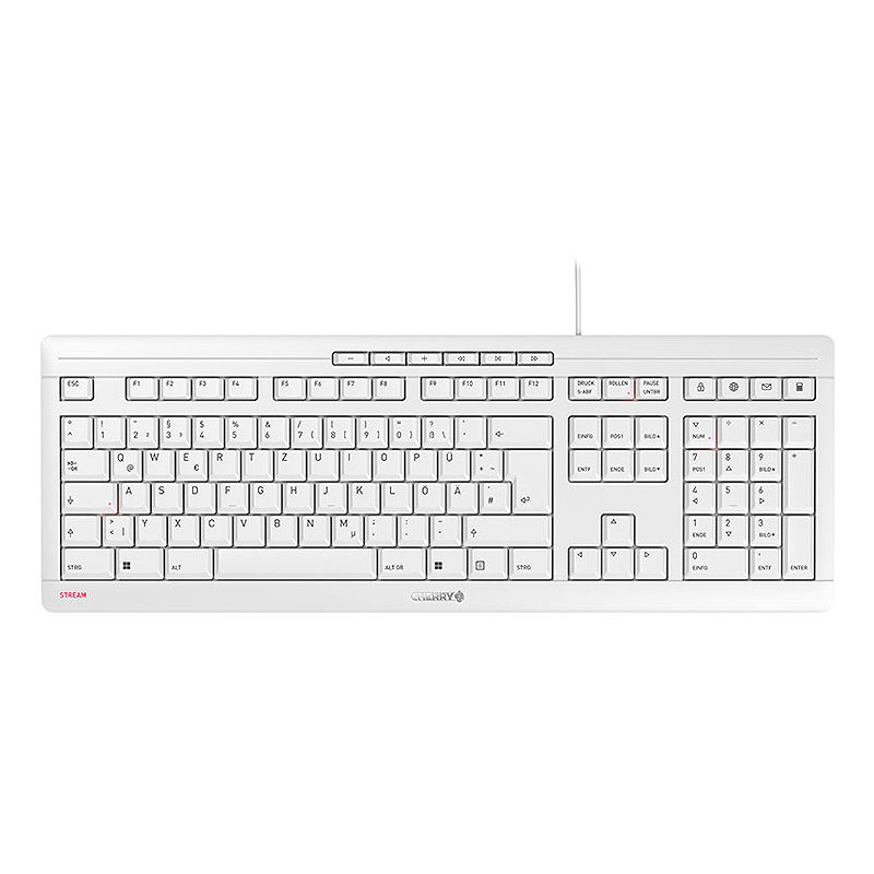 CHERRY STREAM tastatur Kontor USB QWERTZ Tysk Hvid