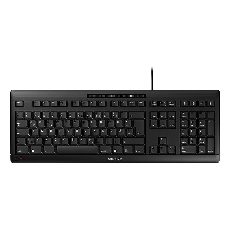 CHERRY STREAM tastatur Kontor USB QWERTZ Tysk Sort