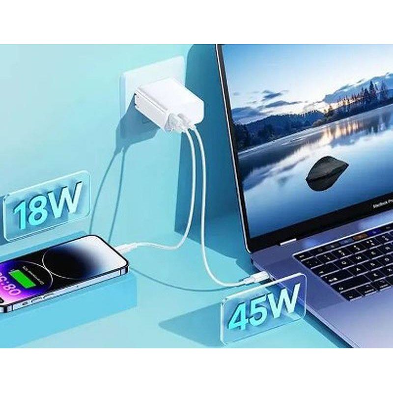 WALL CHARGER KIDDY SERIES 65w RP-U125 USB/USB-C WHITE - Billede 2