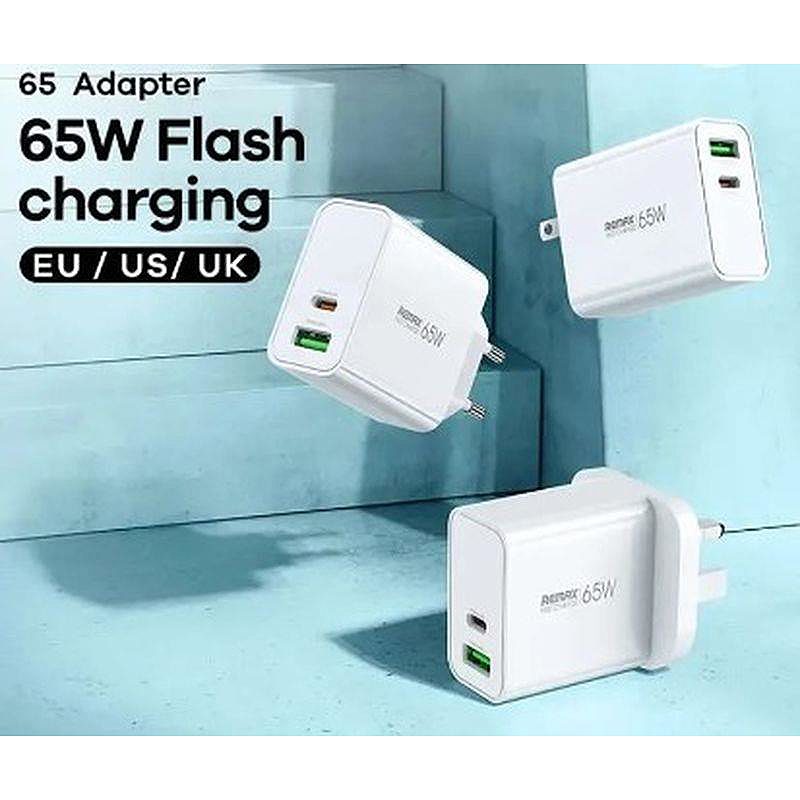 WALL CHARGER KIDDY SERIES 65w RP-U125 USB/USB-C WHITE - Billede 3