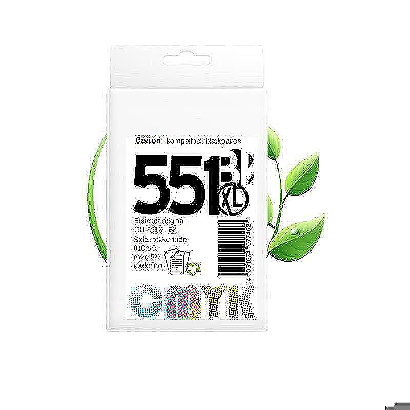 Canon CLI 551BK blæk CMYK