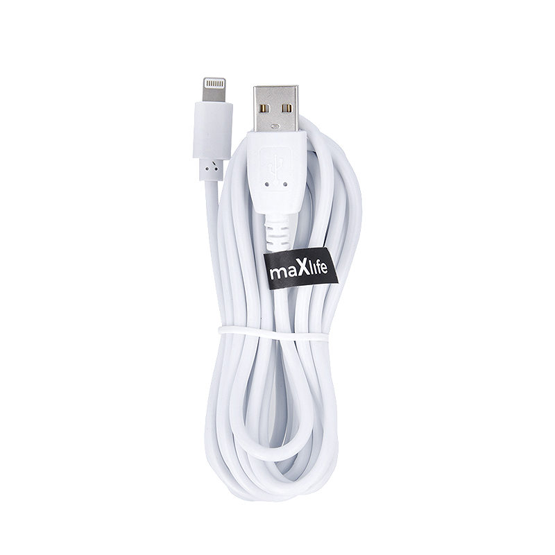 Maxlife cable USB - Lightning 3,0 m 2A white - Billede 3