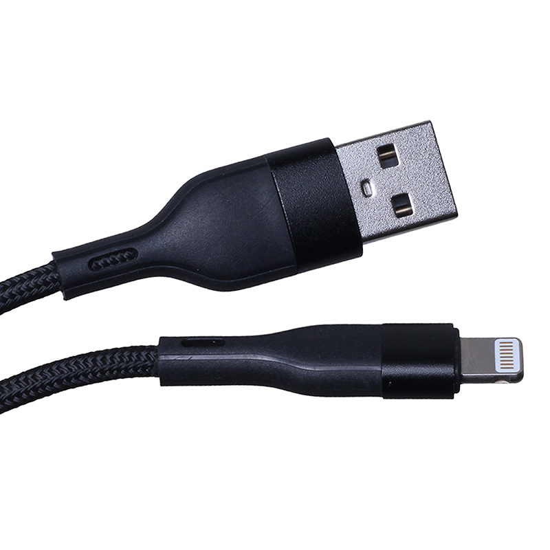 Maxlife MXUC-07 cable USB - Lightning 1,0 m 2,4A black nylon - Billede 3