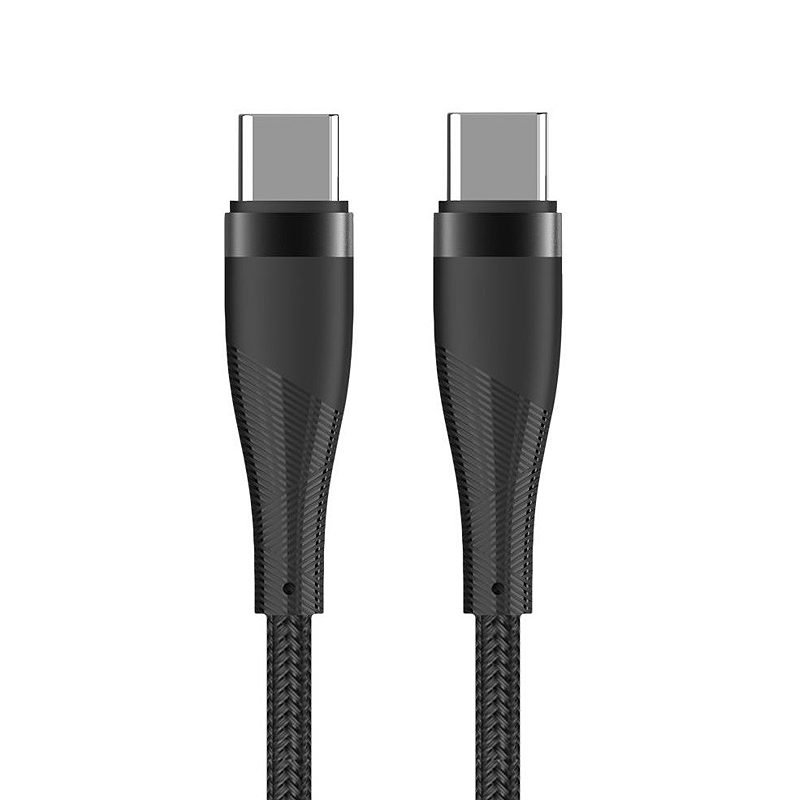 Maxlife MXUC-08 cable USB-C - USB-C 1,0 m 60W black nylon