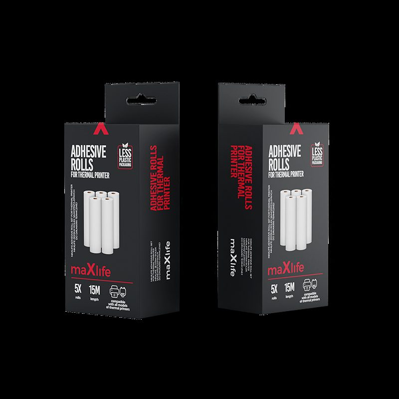Maxlife adhesive roll set for thermal printer