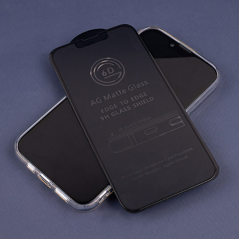 Tempered glass 6D matte for iPhone 15 Pro 6,1" black frame - Billede 4