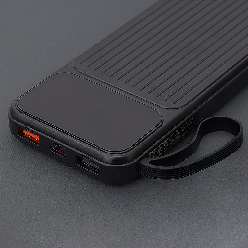 Maxlife power bank with built-in cables MXPB-06 PD QC 22,5W 10000 mAh black - Billede 4