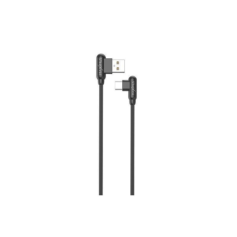 CABLE MX CORNER FAST CHARGE TYPE-C 2.4A/1M/BLACK ANGULAR