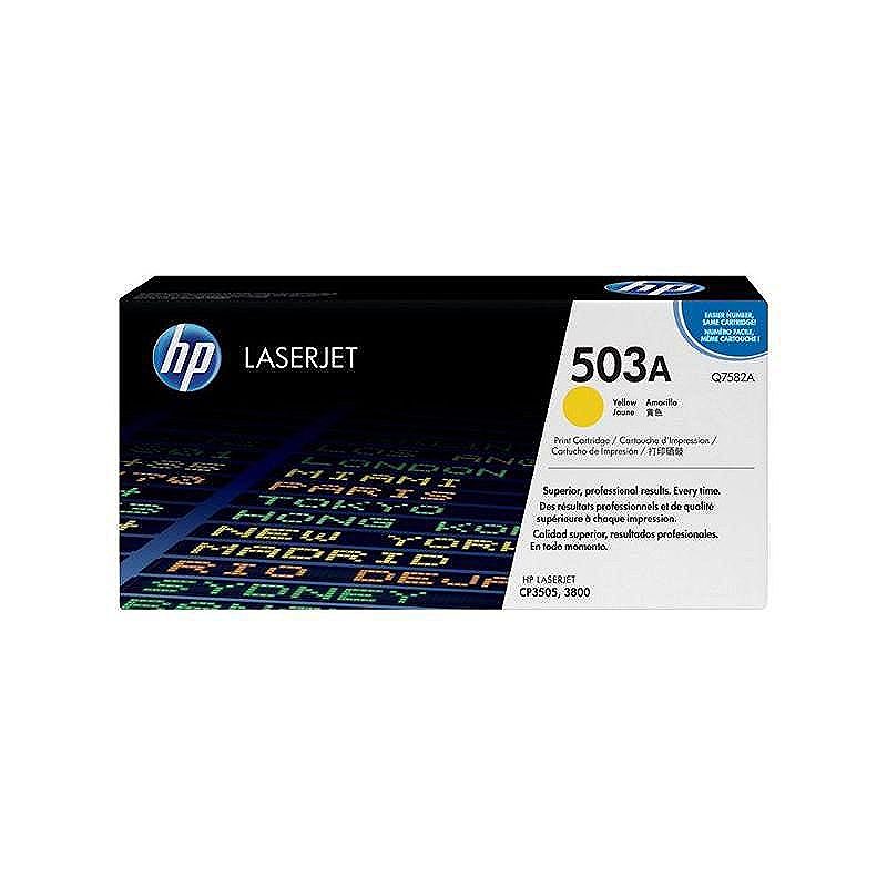 HP Original 503A LaserJet-tonerpatron, gul