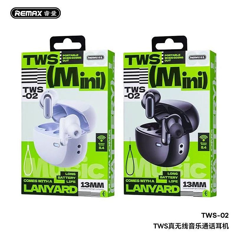 BLUETOOTH EARPHONES REMAX TWS-02 BLACK BT 5.4 - Billede 3