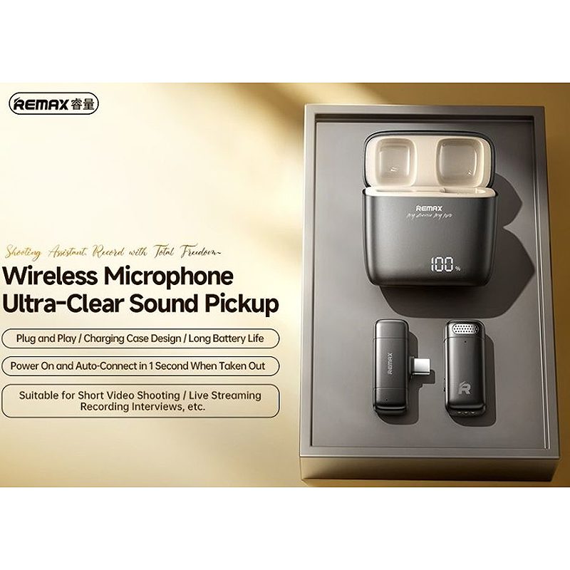 REMAX MICROPHONE K13 WITH CLIP USB-C BLACK - Billede 2