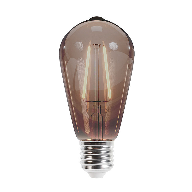 LED Bulb Filament E27 ST64 4W 230V 2000K 400lm COG smoked Forever Light - Billede 2