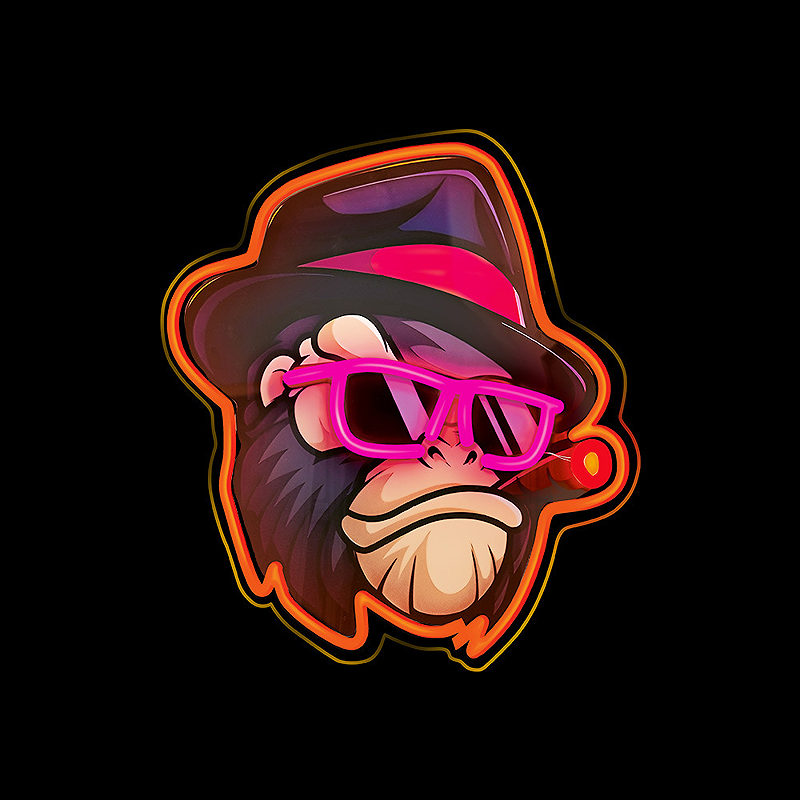 Neon ART LED GANGSTA MONKEY multicolor FLA03 Forever Light - Billede 2