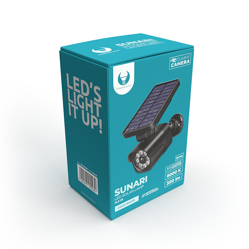 Forever Light Solar LED Lamp SUNARI FLS-25 SMD PIR dummy camera 4W 300lm 6000K 1500mAh Li-Ion - Billede 5