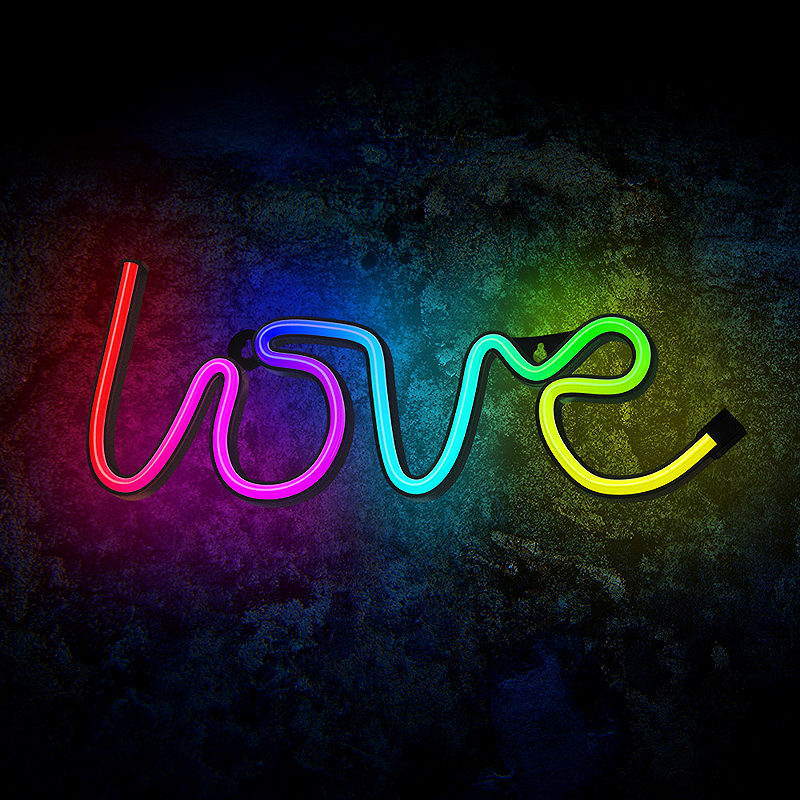 Neon LED RGB LOVE FLRN01 + RC Forever Light - Billede 4