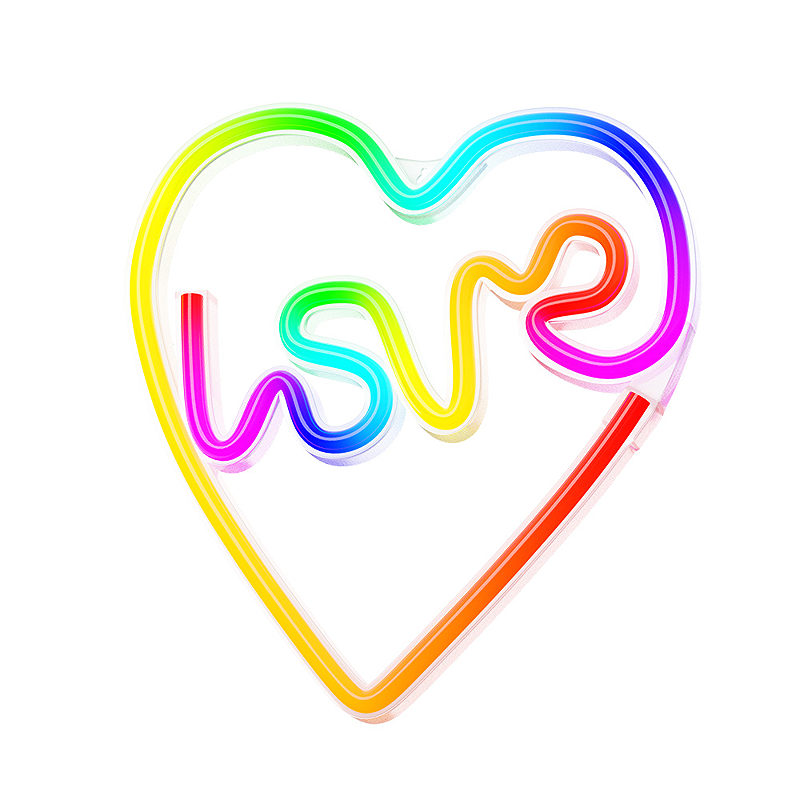 Neon LED RGB LOVE IN HEART FLRN02 + RC Forever Light - Billede 2