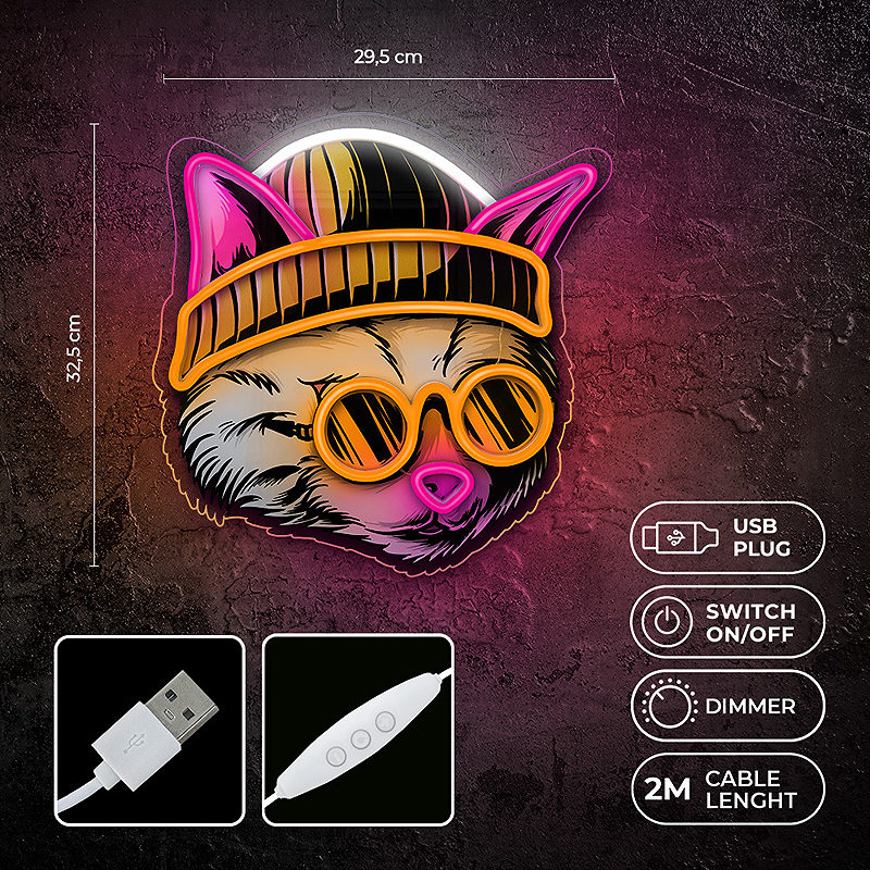 Neon ART LED CAT DREAMER multicolor FLA04 Forever Light - Billede 4