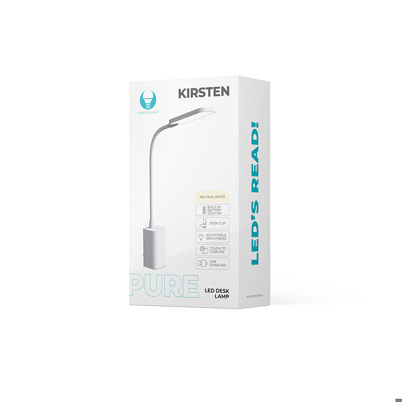 Desk LED Lamp 6W with clip PURE FLB-10 KIRSTEN white Forever Light - Billede 4