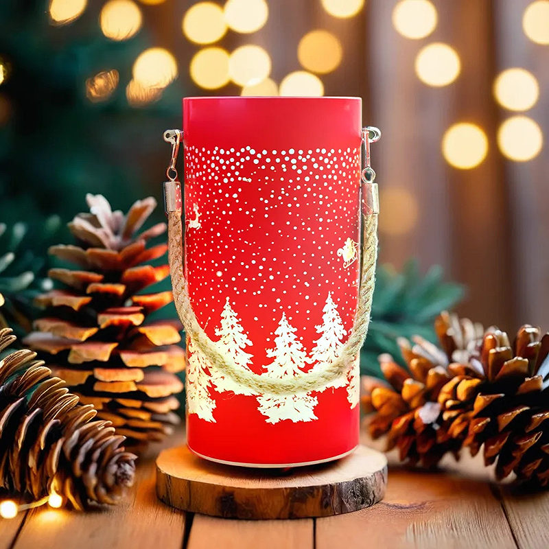 Christmas glass Lantern FCL-10 red-gold L Forever Light - Billede 3