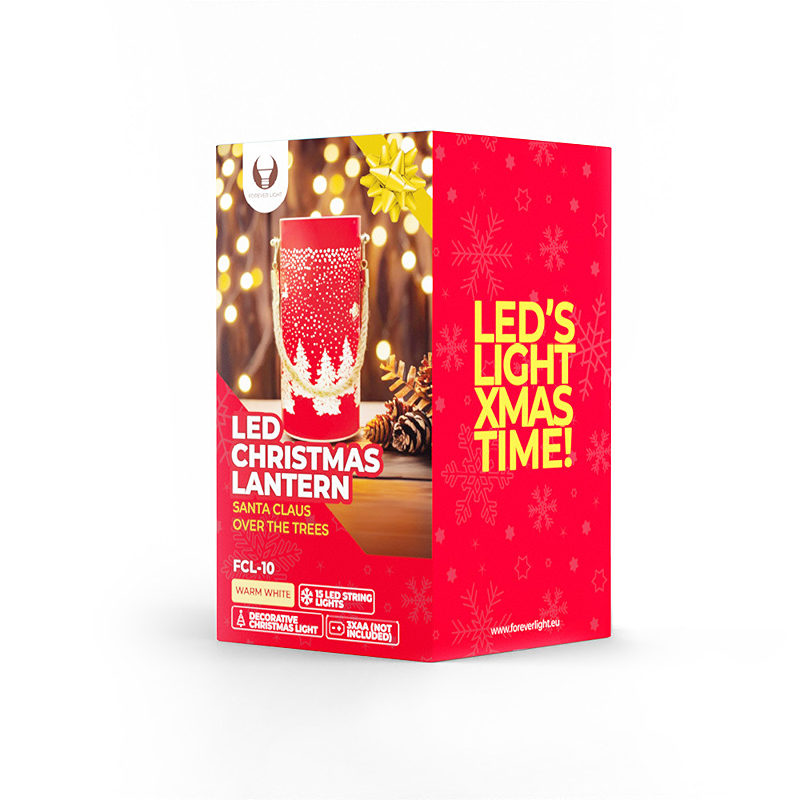 Christmas glass Lantern FCL-10 red-gold L Forever Light - Billede 4