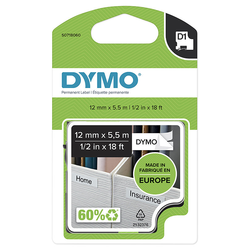 DYMO D1 højtydende permanente polyesteretiketter