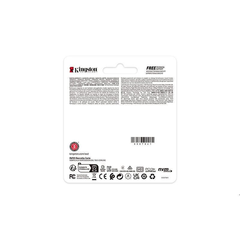 Kingston Technology 500G NV3 M.2 2230 NVMe SSD - Billede 4
